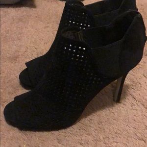 Black mess boogie open toe 4 inch heel